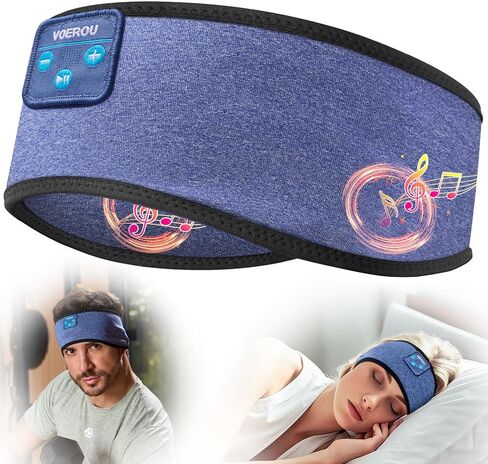 Voerou Sleep Headphones Wireless Bluetooth - سماعات رأس قابلة للتعديل قابلة للغسل للنوم، أدوات تقنية للنوم الجانبي، التمرين، الركض، اليوغا، الأرق، السفر، التأمل in Kuwait