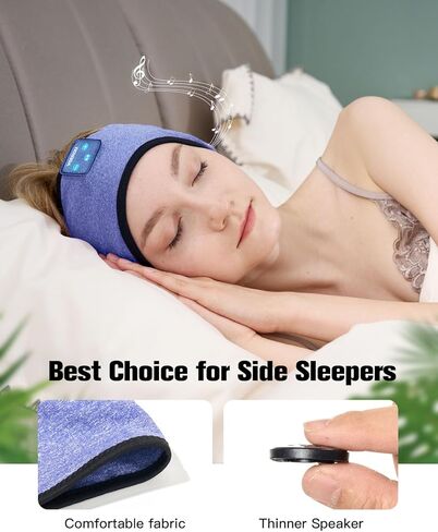 Voerou Sleep Headphones Wireless Bluetooth - سماعات رأس قابلة للتعديل قابلة للغسل للنوم، أدوات تقنية للنوم الجانبي، التمرين، الركض، اليوغا، الأرق، السفر، التأمل in Kuwait