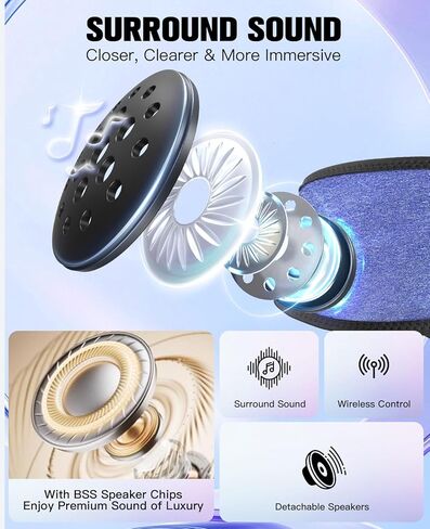 Voerou Sleep Headphones Wireless Bluetooth - سماعات رأس قابلة للتعديل قابلة للغسل للنوم، أدوات تقنية للنوم الجانبي، التمرين، الركض، اليوغا، الأرق، السفر، التأمل in Kuwait
