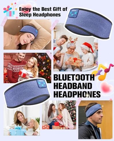 Voerou Sleep Headphones Wireless Bluetooth - سماعات رأس قابلة للتعديل قابلة للغسل للنوم، أدوات تقنية للنوم الجانبي، التمرين، الركض، اليوغا، الأرق، السفر، التأمل in Kuwait
