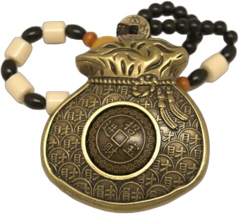 Brilliant Gold Rotating Fortune Bag Feng Shui Amulet - 360° Kinetic Prosperity Spinner for Success & Wealth - Solid Brass Zen Desk Decor for Office, Meditation & Stress Relief in Saudi Arabia