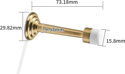 Khtumeware 2 Pack Satin Brass Zinc Door Stopper with Rubber Bumper,3" Flexible Heavy Duty Wall Door Stop, Metal Solid Rigid(Brushed Brass) in Saudi Arabia