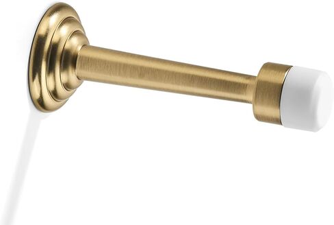 Khtumeware 2 Pack Satin Brass Zinc Door Stopper with Rubber Bumper,3" Flexible Heavy Duty Wall Door Stop, Metal Solid Rigid(Brushed Brass) in Saudi Arabia