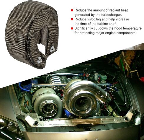 بطانية حرارية توربو، غلاف 2500 درجة فهرنهايت لـ T3 / GT35 / GT37 / GT40 / GT42 - تقلل الحرارة المشعة وتأخر التوربو، سهلة التركيب ومتينة، شواحن توربينية صغيرة/متوسطة in Kuwait