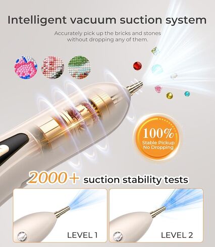 2026 Upgrade Electric Diamond Painting Pen with Display【Industry Ranking No.1—100% Absorption】Wireless Diamond Art Tools【Ergonomic Pen Grip Design】Diamond Art Kits For Adults,White in Saudi Arabia