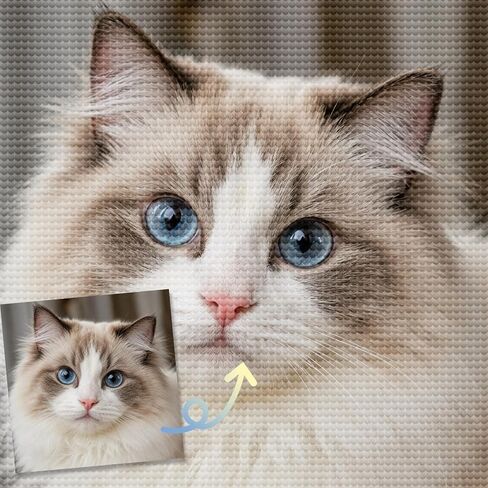 Ssedltbc فن ماسي مخصص من الصورة، طقم طلاء ماسي مخصص للبالغين، هدية صورة عائلية للقطط والكلاب الأليفة وخيارات متعددة الحجم in Kuwait