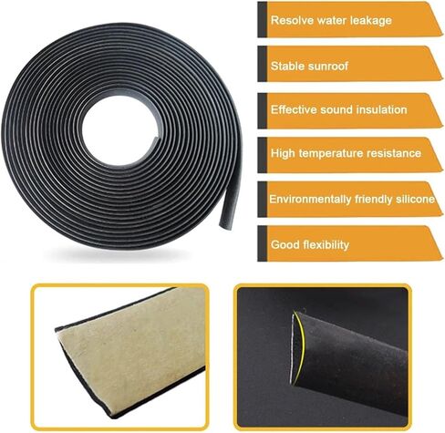Car Sunroof Waterproof Seal Strip Sunroof Seal Protector Sticker for Roof Rubber Sealing Strips Car Accessories in Saudi Arabia