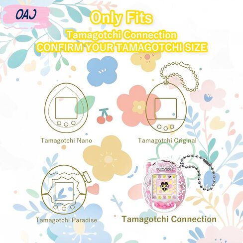 OAJ لحقيبة اتصال Tamagotchi، 3 قطع مع حبل وسلسلة وعروة. حافظة واقية شفافة من البولي كربونات، مناسبة للحيوانات الأليفة الافتراضية، ومتوافقة مع الأطفال والكبار in Kuwait