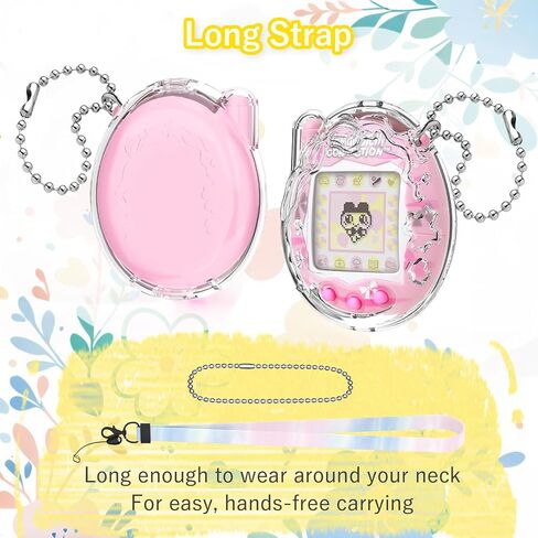 OAJ لحقيبة اتصال Tamagotchi، 3 قطع مع حبل وسلسلة وعروة. حافظة واقية شفافة من البولي كربونات، مناسبة للحيوانات الأليفة الافتراضية، ومتوافقة مع الأطفال والكبار in Kuwait