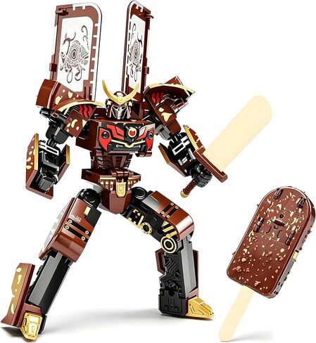Yerloa Ice Cream Transforming Toy, 2 in 1 Popsicle Robot Toys for Kids Toddler Fun Deformation Robot Action Figure, Christmas Birthday Gift Toys for Boys Girls 3-8 (Brown) in Saudi Arabia