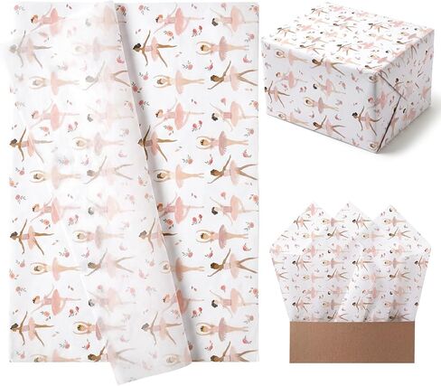 YooNotee 120 Sheets Plain Striped Tissue Paper 14 x 20 Inches Striped Tissue Paper for Gift Bags Bulk Wrapping Papers for Birthday Gift Packing Crafts(Beige,Classic) in Saudi Arabia