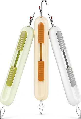 3 Pack Dual Function Seam Ripper & Needle Threader - Compact Hand Sewing Tools for Easy Stitch Removal & Efficient Threading in Saudi Arabia