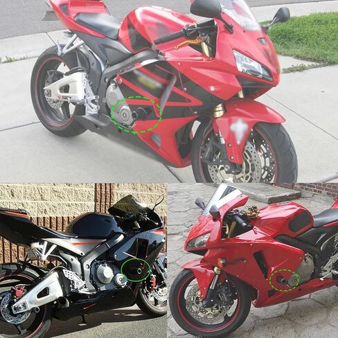CBR No Cut Frame Slider Protector Delrin يناسب 2003-2006 Honda CBR600RR F5 (أسود) in Kuwait