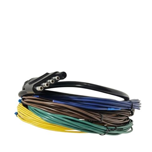 25 FT 5-Pin Trailer Wiring Harness – 18 AWG Pure Copper, Heavy-Duty Jacketed Cable – 5-Way Flat Connector Extension for Utility, Boat & Cargo Trailers – Weather-Resistant, Color-Coded in Saudi Arabia