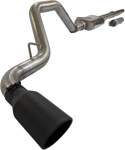 B2 Fabrication Performance Exhaust System for Silverado & Sierra 1500 (2014-2019) - Moderate Sound 18-Inch Muffler 409 Stainless Steel | Polished Tips Single Exit in Saudi Arabia