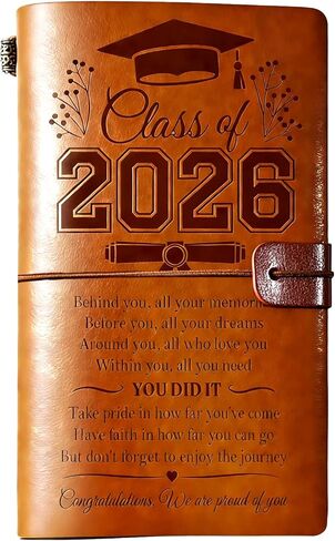 Class of 2026 Graduation Gifts Leather Journal, 2026 Graduation Gift for Her Him 140 Page Refillable Journal Presents, High School College Grad Gifts Ideas for Women Men Graduates in Saudi Arabia