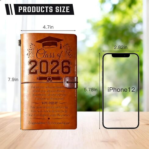 Class of 2026 Graduation Gifts Leather Journal, 2026 Graduation Gift for Her Him 140 Page Refillable Journal Presents, High School College Grad Gifts Ideas for Women Men Graduates in Saudi Arabia