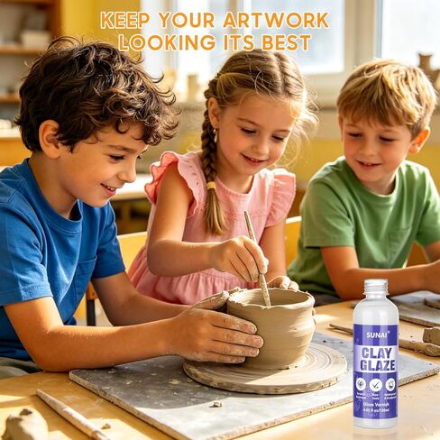 SUNAI 120ml Air Dry Clay Glaze - Ultra Smooth Finish, No Cracking, Perfect for Sculpting & DIY Projects(Gloss) in Saudi Arabia