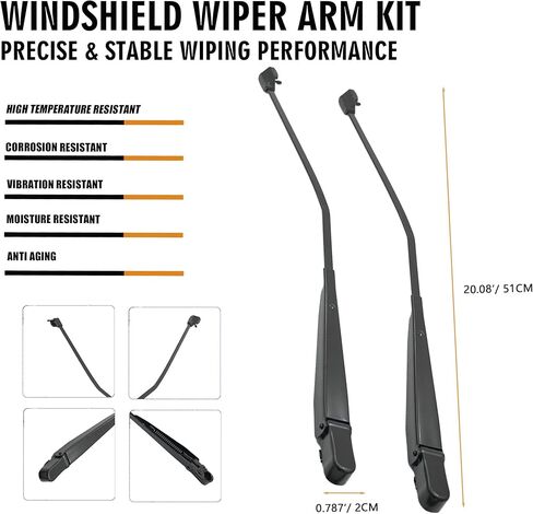 1 Pair Front Windshield Wiper Arm Compatible with Chevrolet GMC 1988-1998 Yukon Blazer K1500 K2500 K3500 C1500 C2500 Suburban C3500 C5500 C6500 C7500 C60 C70 Kodiak Replace OE 42782 22110157 in Saudi Arabia