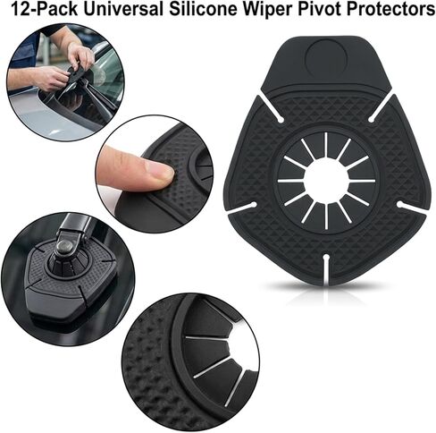 12pcs Universal Silicone Wiper Pivot Guards, Premium Windshield Wiper Covers and Arm Hole Protection for Cars, Trucks, SUVs - Prevents Dust and Blockage in Saudi Arabia