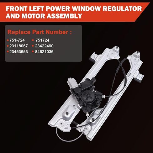 751-724 Front Left Power Window Regulator And Motor Assembly Compatible With Escalade Silverado Suburban Tahoe Sierra Yukon/Yukon XL 2014-2020 Driver Side Power Window Regulator 23118067 84621036 in Saudi Arabia