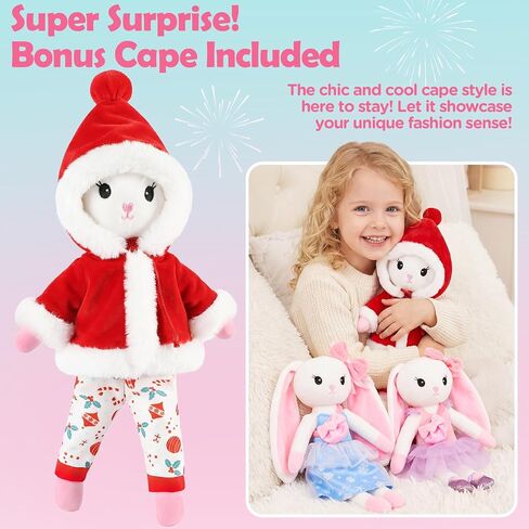 دمية راقصة الباليه المحشوة للحيوانات، ألعاب فتاة للأعمار من 3 إلى 8 سنوات، حيوانات محشوة على شكل أرنب، دمية تلبيس باليه، أطفال يتظاهرون باللعب مع 4 مجموعات من الملابس، كيب، حقيبة قطيفة 3 4 5 6 7 8 سنوات هدايا فتاة تبلغ من العمر هدايا رقص in Kuwait