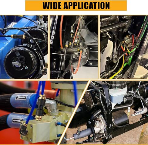 3/8 "DOT Air Brake Line Union Coupler 4 Pack، 3/8" Tube OD PTC/PTCR ودفع نحاسي لتوصيل التركيبات المستقيمة لأنظمة هواء مقطورة الشاحنة in Kuwait