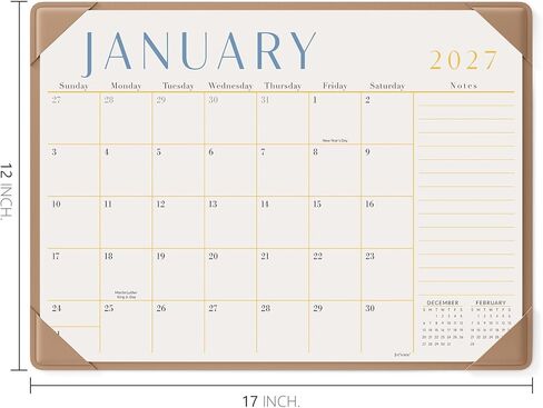 Jotsome Desk Calendar 2026-2027 with Desktop Mat, Desk Pad Calendar From July 2026 to December 2027 17x12 inch, Desk Blotter Calendar for Home Office and School, Easy Organizing (Apricot, 17" x 12") in Saudi Arabia