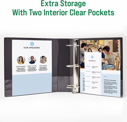 3 مجلدات حلقية من Office Essentials Economy View، حلقات دائرية 1.5 بوصة، عمود فقري 2.1 بوصة، سعة 275 ورقة، مجلدات سوداء (4 عبوات من 03129) in Kuwait