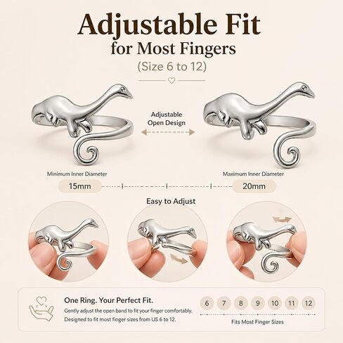 5Pcs Curated Dinosaur & Dragon Crochet Ring for Finger Adjustable, Prehistoric Tension Ring for Crochet & Knitting, T-Rex Stegosaurus Yarn Guide Finger Holder with Thread Cutter Ring, US Size 5-12 in Saudi Arabia