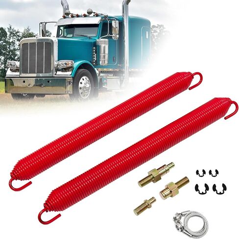 2 قطعة طقم زنبركي ذو غطاء أحمر مناسب لشاحنات سلسلة Peterbilt 388/389 2008-2023 مع كابل ومسامير مسمار مع حلقات الاحتفاظ استبدال L81-6009، 1321315-AS، 13-03662، 13-03663، L92-6017-1065 in Kuwait