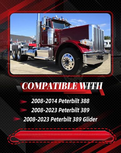 2 قطعة طقم زنبركي ذو غطاء أحمر مناسب لشاحنات سلسلة Peterbilt 388/389 2008-2023 مع كابل ومسامير مسمار مع حلقات الاحتفاظ استبدال L81-6009، 1321315-AS، 13-03662، 13-03663، L92-6017-1065 in Kuwait