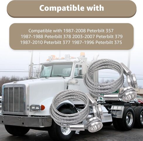 متوافق مع كابل التحكم في غطاء محرك السيارة HLK2047 المناسب، متوافق مع Peterbilt 357 375 377 378 379(1987-2010)، بديل L92-6000-0718، 924-5402 in Kuwait