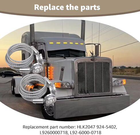 متوافق مع كابل التحكم في غطاء محرك السيارة HLK2047 المناسب، متوافق مع Peterbilt 357 375 377 378 379(1987-2010)، بديل L92-6000-0718، 924-5402 in Kuwait