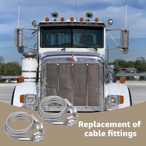 متوافق مع كابل التحكم في غطاء محرك السيارة HLK2047 المناسب، متوافق مع Peterbilt 357 375 377 378 379(1987-2010)، بديل L92-6000-0718، 924-5402 in Kuwait