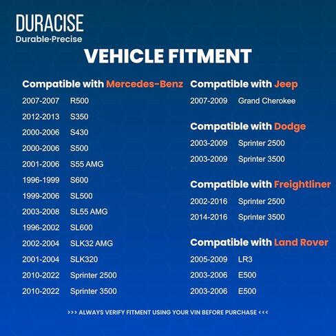مستشعر موضع عمود الكامات DURACISE متوافق مع دودج وفرايتلاينر سبرينتر 2500 3500 ومرسيدس بنز ML320، ML350، E320، E350، GL320، GL350، سبرينتر وجيب جراند شيروكي | تصنيع المعدات الأصلية #5080346AA in Kuwait