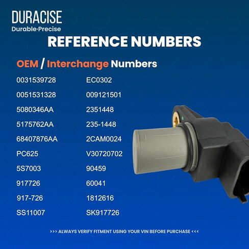 مستشعر موضع عمود الكامات DURACISE متوافق مع دودج وفرايتلاينر سبرينتر 2500 3500 ومرسيدس بنز ML320، ML350، E320، E350، GL320، GL350، سبرينتر وجيب جراند شيروكي | تصنيع المعدات الأصلية #5080346AA in Kuwait