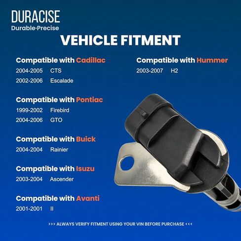 مستشعر موضع عمود الحدبات DURACISE متوافق مع 1999-2007 شيفروليه سيلفرادو 1500 وتاهو وسوبربان و2000-2006 جي إم سي يوكون وسييرا 1500 و2002-2006 كاديلاك إسكاليد | تصنيع المعدات الأصلية #12561211، 19420372 in Kuwait