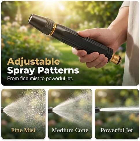 High Pressure Power Washer Nozzle with Connector Set, Power Jet Water with Three Spray Modes, Direct Spray Gun, Multi Function Watering Sprayer for Cleaning Yard Pets Car (1 PCS) in Saudi Arabia