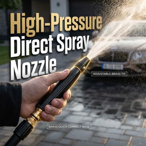 High Pressure Power Washer Nozzle with Connector Set, Power Jet Water with Three Spray Modes, Direct Spray Gun, Multi Function Watering Sprayer for Cleaning Yard Pets Car (1 PCS) in Saudi Arabia
