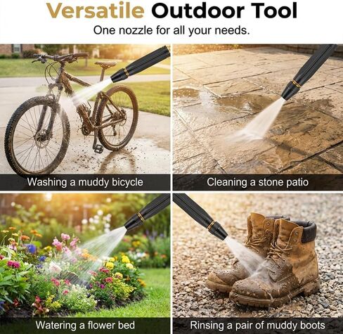 High Pressure Power Washer Nozzle with Connector Set, Power Jet Water with Three Spray Modes, Direct Spray Gun, Multi Function Watering Sprayer for Cleaning Yard Pets Car (1 PCS) in Saudi Arabia