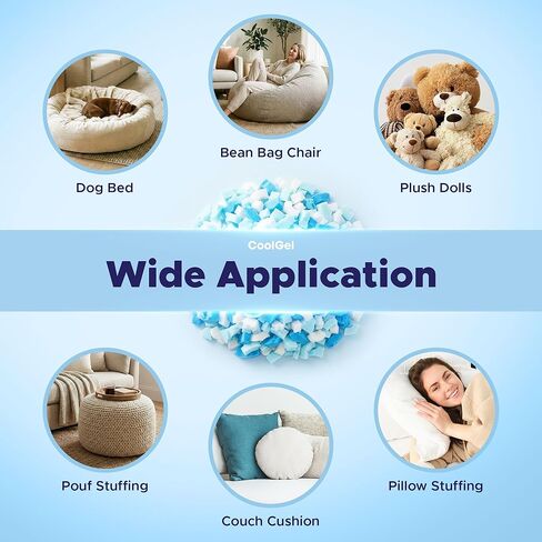Cool Gel Shredded Memory Foam Refill 3 lb, Cooling Gel Infused Bean Bag Filler for Pillows, Dog Beds, Couch Cushions in Saudi Arabia