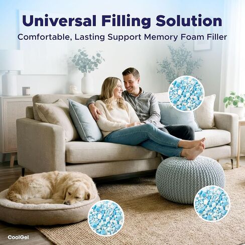 Cool Gel Shredded Memory Foam Refill 3 lb, Cooling Gel Infused Bean Bag Filler for Pillows, Dog Beds, Couch Cushions in Saudi Arabia