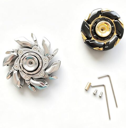 EDC Fidget Spinner & Slider Toy – Magnetic Armor Opening Design with Satisfying Snap Sound – Metal Stress Relief Toy for Adults, Focus, Anxiety, ADHD, Desk & Travel (Silver) in Saudi Arabia