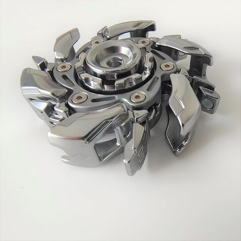 EDC Fidget Spinner & Slider Toy – Magnetic Armor Opening Design with Satisfying Snap Sound – Metal Stress Relief Toy for Adults, Focus, Anxiety, ADHD, Desk & Travel (Silver) in Saudi Arabia