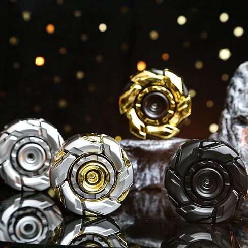 EDC Fidget Spinner & Slider Toy – Magnetic Armor Opening Design with Satisfying Snap Sound – Metal Stress Relief Toy for Adults, Focus, Anxiety, ADHD, Desk & Travel (Silver) in Saudi Arabia