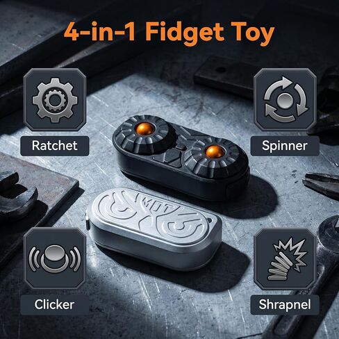 Metal Owl Fidget Slider, Stainless Steel Spinning Clicker, Ratchet Mechanism, Multi-Function EDC Toy for Adults, Stress Relief in Saudi Arabia