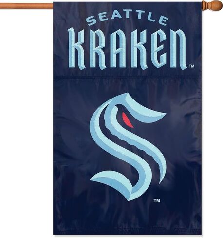 Party Animal NHL Seattle Kraken Premium Banner Flag,Team Color,44" x 28",AFKRA in Saudi Arabia