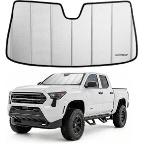 غطاء شمسي للزجاج الأمامي من تاكوما 2024-2026 مخصص لسيارة Toyota Tacoma 2024 2025 2026 - ترقية 6 طبقات مع غطاء نافذة أمامي ثلاثي الطبقات - تصميم قابل للطي من الأكورديون مع حقيبة تخزين in Kuwait
