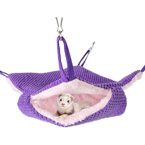 Niteangel Ferret Hammock Napping Bed Pocket - Swing Snuggle Sack for Ferrets Rats Suger Glider Squirrels (Grey) in Kuwait